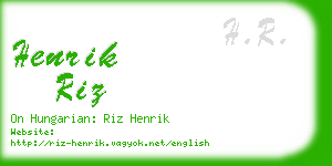 henrik riz business card